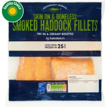 Sainsbury's Skin On & Boneless Smoked Haddock Fillets (360g)