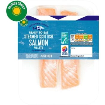 Sainsbury's Steamed ASC Scottish Salmon Portions (Ready to eat) (2 x 180g)