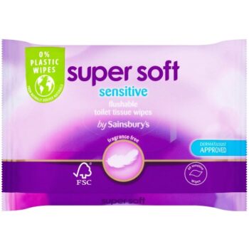 Sainsbury's Super Soft Flushable Moist Toilet Tissue Sensitive 40 Wipes