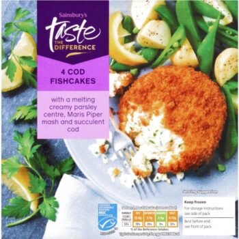 Sainsbury's Taste the Difference 4 Cod & Parsley Melting Middle Fishcakes (580g)