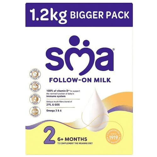 SMA Stage 2 Follow-on Baby Milk Formula Powder From 6-12 Months (1.2kg)