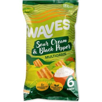 Snackrite Sour Cream & Black Pepper Multigrain Waves (6 x 25g)