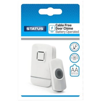 Status Cable Free Battery Operated Door Chime White