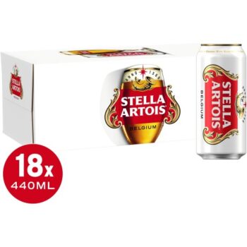 Stella Artois Premium Lager Beer Cans (18 x 440ml)