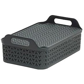 Strata Urban Basket With Lid Slate (8 Litre)