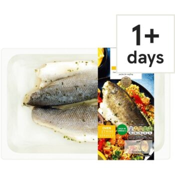 Tesco 2 Lemon Parsley Butterflied Sea Bass Fillets (255g)