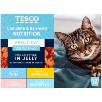 Tesco Adult Cat Fish Selection in Jelly (12 x 100g)