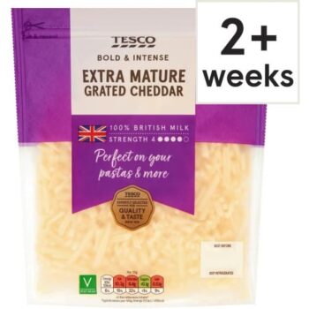 Tesco British Extra Mature Grated Cheddar Cheese (250g)