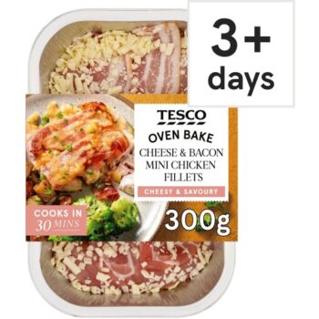 Tesco Cheese & Bacon Mini Chicken Fillets (300g)