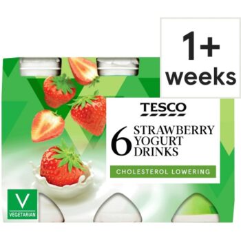 Tesco Cholesterol Reducing Strawberry Yogurt Drink (6 x 100g)