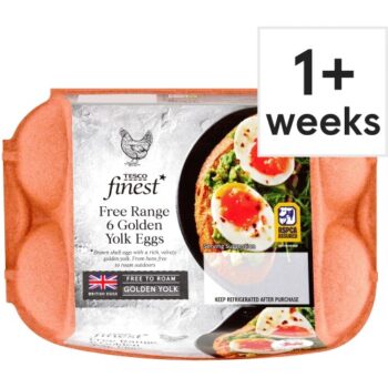 Tesco Finest Free Range 6 Golden Yolk Eggs
