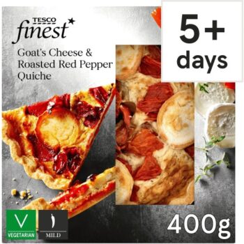 Tesco Finest Goat's Cheese & Roasted Red Pepper Quiche (400g)