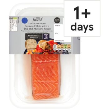 Tesco Finest Lightly Oak Smoked Salmon Fillets with a Dill and Mustard Sauce