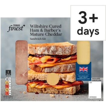 Tesco Finest Wiltshire Cured Ham and Barber's Mature Cheddar Sandwich Kit (145g)
