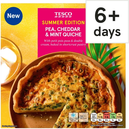 Tesco Pea Mint & Cheddar Quiche (400g)