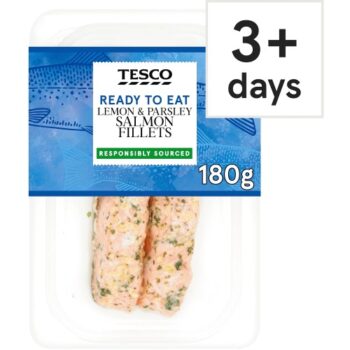 Tesco Ready To Eat Lemon & Parsley Salmon Fillets (180g)