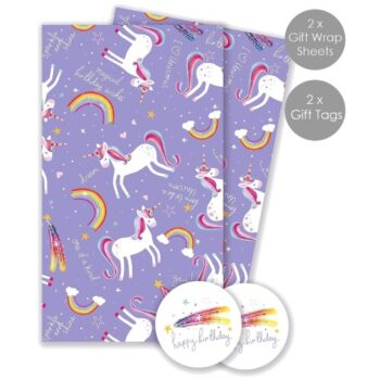 Unicorn Gift Wrap Sheets & Tags
