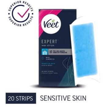 Veet Expert Wax Strips Legs Sensitive with Almond Oil (20)