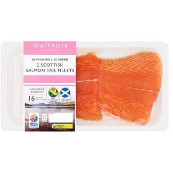 Waitrose 2 Scottish Salmon Tail Fillets (220g)