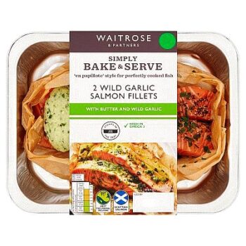 Waitrose 2 Wild Garlic Salmon Fillets (253g)