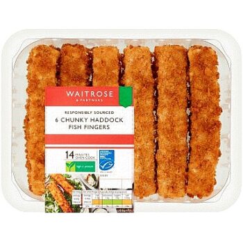 Waitrose 6 Chunky Haddock Fish Fingers (340g)