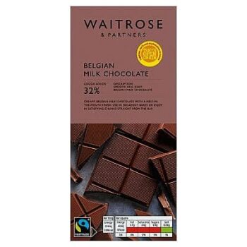 Waitrose Belgian Milk Chocolate (180g)