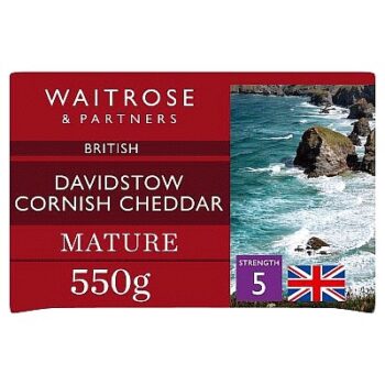 Waitrose Davidstow Cornish Mature Cheddar Cheese Strength 5 Large (550g)