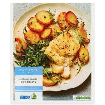 Waitrose Frozen Line Caught Cod Fillets MSC (475g)