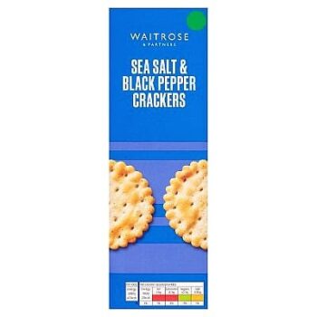Waitrose Sea Salt & Black Pepper Crackers (185g)