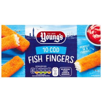 Young's 10 Cod Fish Fingers Frozen (250g)