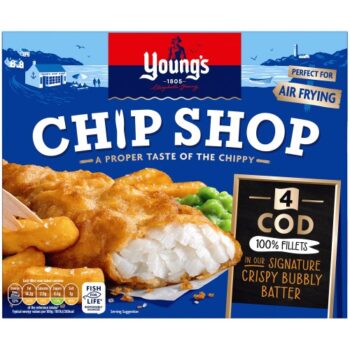 Young's Chip Shop 4 Large Battered Cod Fillets (400g)