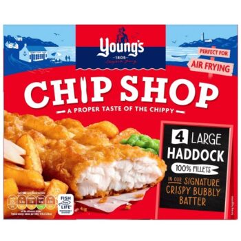 Young's Chip Shop 4 Large Battered Haddock Fillets Frozen (440g)