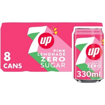 7UP Zero Sugar Pink Lemonade Cans (8 x 330ml)