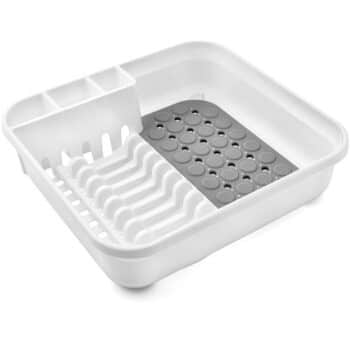Addis Premium Soft Touch Dish Draining Rack White Grey