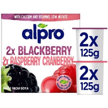Alpro Raspberry-Cranberry & Blackberry Yogurt Alternative (4 x 125g)