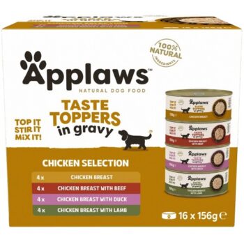 Applaws Taste Topper Dog Gravy Tin Mixed Multipack (16 x 156g)