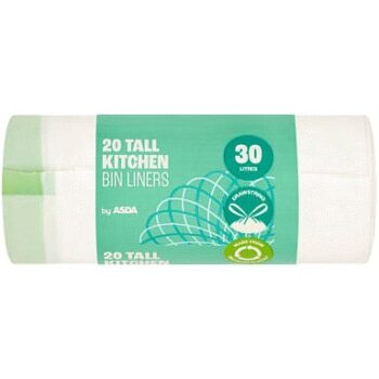 ASDA 20 Tall Kitchen Bin Liners (30 Litre)
