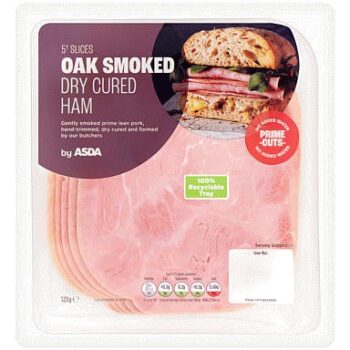 ASDA 5 Slices Oak Smoked Dry Cured Ham (120g)