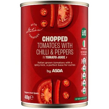 ASDA Chopped Tomatoes with Chilli and Peppers (400g)