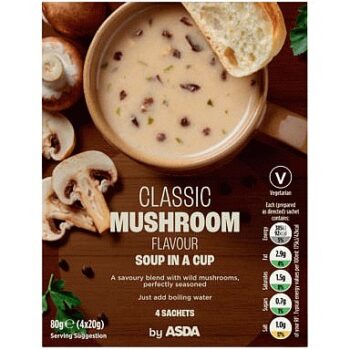 ASDA Classic Mushroom Flavour Soup in a Cup (4 x 20g, 80g)