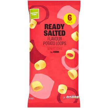 ASDA Ready Salted Flavour Potato Loops (6 x 24g, 144g)