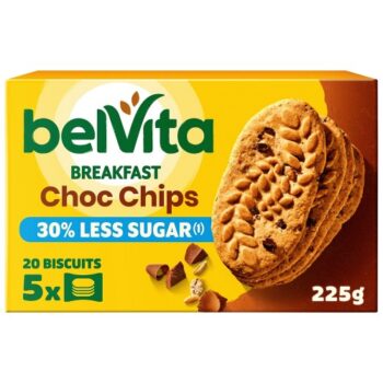 Belvita 30% Less Sugar Chocolate Chips Breakfast Biscuits Multipack (5 x 45g)