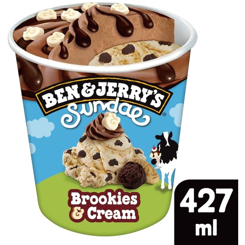 Ben & Jerry's Sundae Brookies & Cream Ice Cream Tub (427ml)