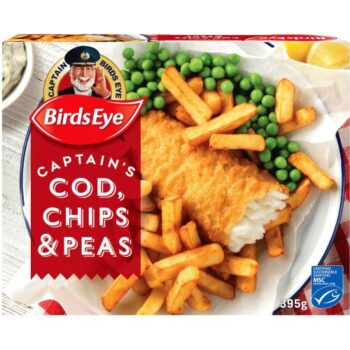 Birds Eye Captain's Cod Battered Chips & Peas (395g)