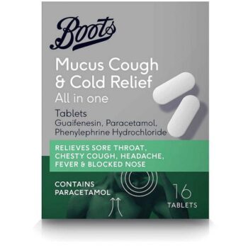 Boots Mucus Cough & Cold Relief All In One Tablets 16 Tablets