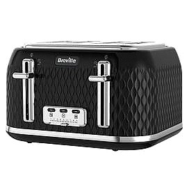 Breville VTT786 Curve 4 Slice Toaster Black and Chrome