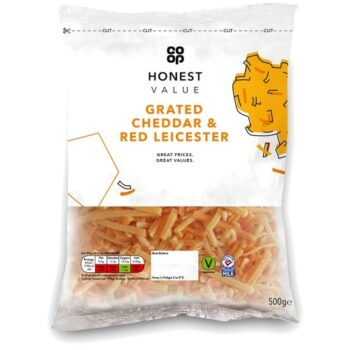 Co-op Honest Value Grated Cheddar & Red Leicester Cheese (500g)