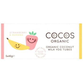 COCOS Organic Strawberry Banana Coconut Yoghurt & Milk Tubes (5 x 40g)