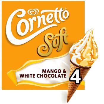 Cornetto Soft Mango & White Chocolate Ice Cream Cones