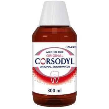 Corsodyl Medicated Antibacterial Mouthwash 0.2% Original Alcohol Free Gum Problem & Bleeding Gum Treatment (300ml)